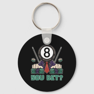 Funny 8 Ball Billiard Pool Player Eight Ball Billi Key Ring