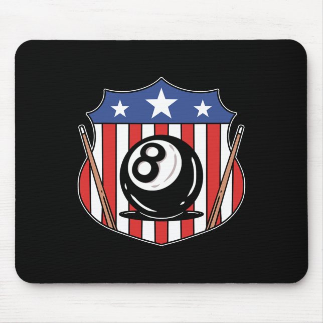 Funny 8 Ball Billiard Pool Player Eight Ball Billi Mouse Mat (Front)