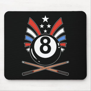 Funny 8 Ball Billiard Pool Player Eight Ball Billi Mouse Mat