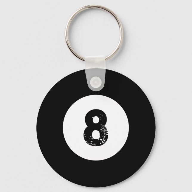 Funny 8 Ball Magic Billiards Pool Lazy Halloween C Key Ring (Front)
