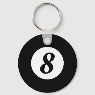 Funny 8 Ball Magic Billiards Pool Lazy Halloween C Key Ring
