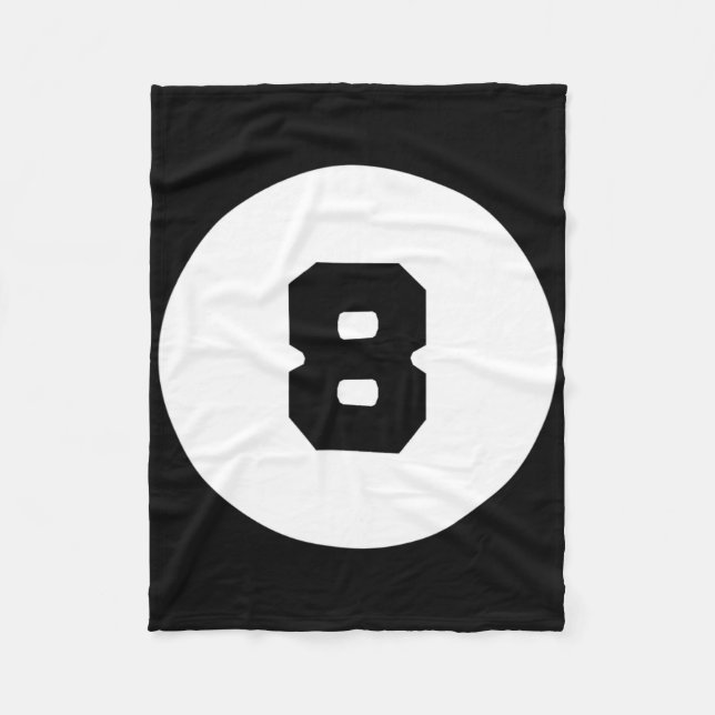 Funny 8 Ball Magic Eight Ball Billiards Pool Black Fleece Blanket (Front)