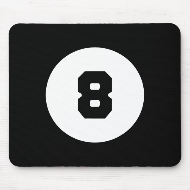 Funny 8 Ball Magic Eight Ball Billiards Pool Black Mouse Mat (Front)