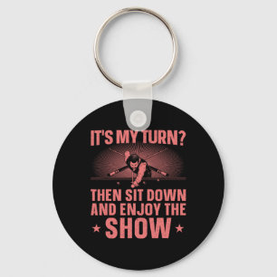 Funny 8 Ball Pool Design For Men Women Pool Player Key Ring