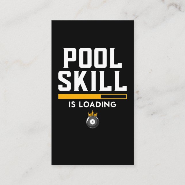 Funny 8 Ball Quote Sports Billiard Pool Business Card (Front)