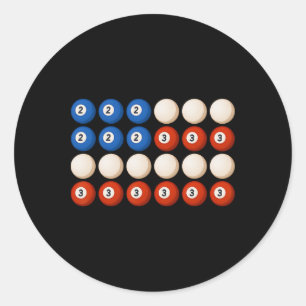 Funny 8-ball Usa Flag Retro Patriotic Pool Billiar Classic Round Sticker