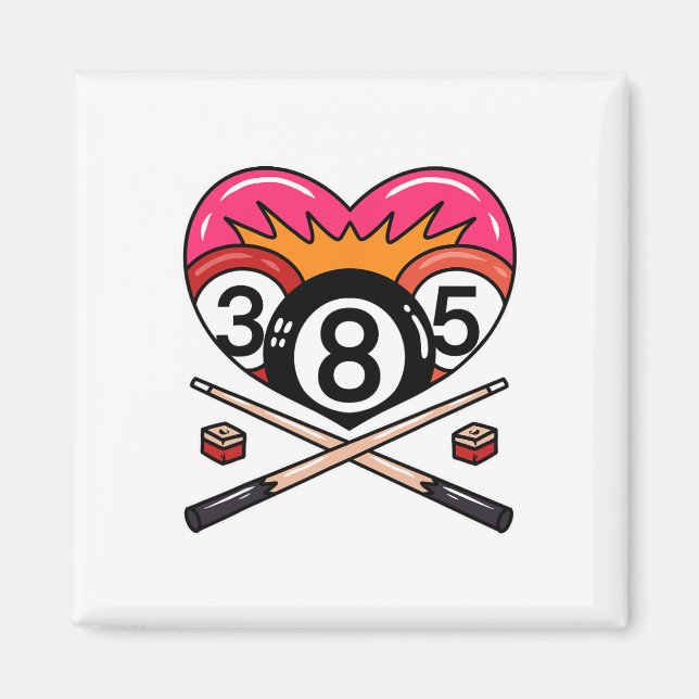 Funny 8 Ll Billiard Pool Player Eight Ll Billiards Magnet (Front)