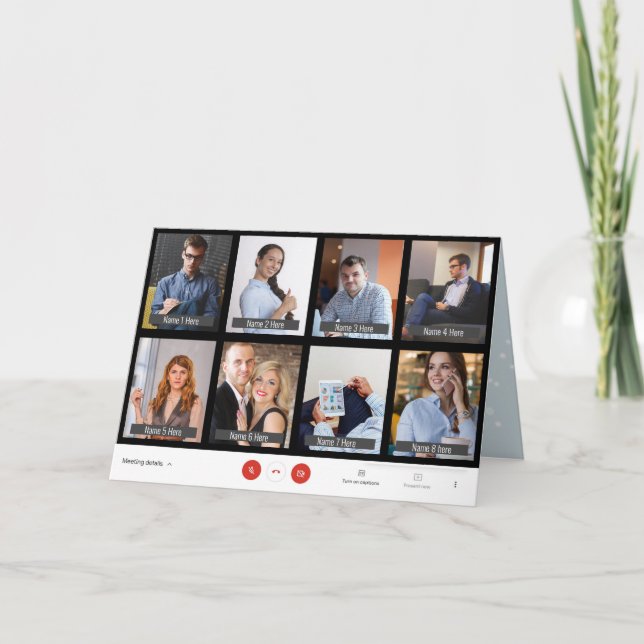 Funny 8 Spot Zoom Christmas Holiday Greeting Card (Front)