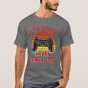 Funny "8Th Grade Level Completed" Gamer Graduation T-Shirt