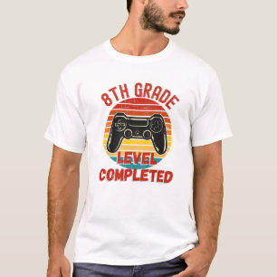 Funny "8Th Grade Level Completed" Gamer Graduation T-Shirt