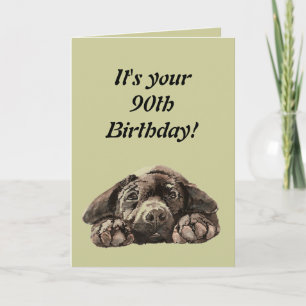Funny 90th Birthday Customise Labrador Retriever Card