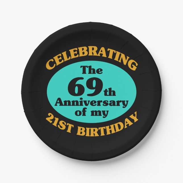 Funny 90th Birthday Gag Gift Paper Plate (Front)