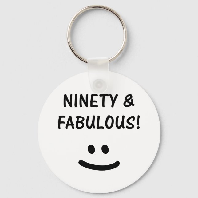 Funny 90th Birthday Gifts Key Ring (Front)