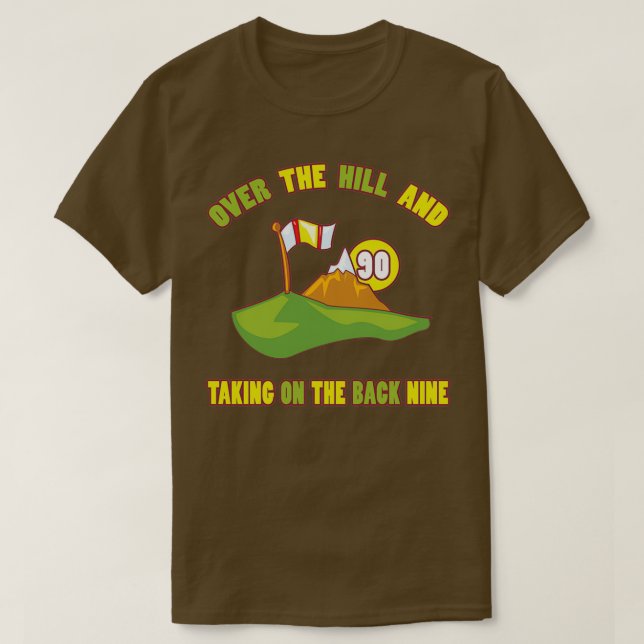 Funny 90th Birthday Golf Gift T-Shirt (Design Front)