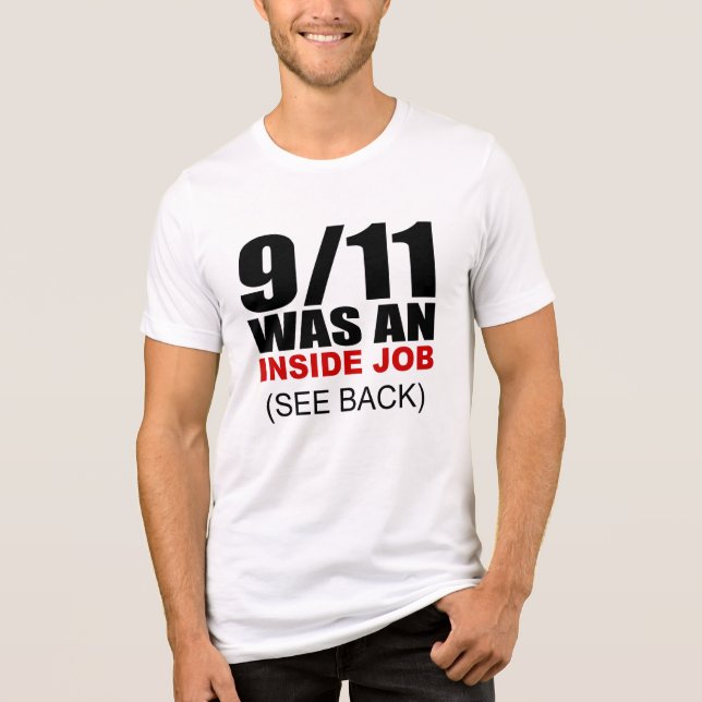 funny 911 conspiracy theory Tri-Blend shirt (Front)