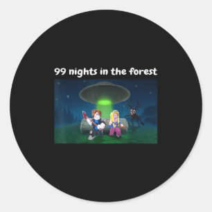 Funny 99 Nights In The Forest Birthday For Youth B Classic Round Sticker