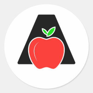 Funny A For Apple  Classic Round Sticker