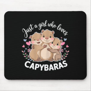 Funny A Girl Who Loves Capybaras Cool Capybara Mouse Mat
