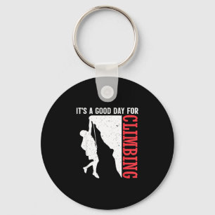 Funny a good day for climbing - vintage rock key ring
