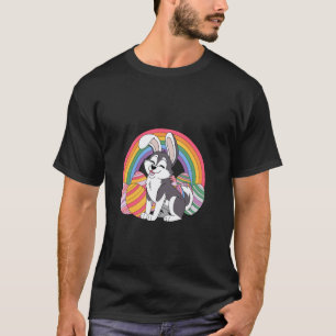 Funny A Husky With Easter's Easter Day Egg Chocola T-Shirt