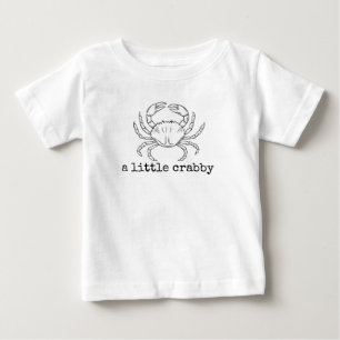 Funny A Little Crabby Minimalist Summer Aesthetic Baby T-Shirt