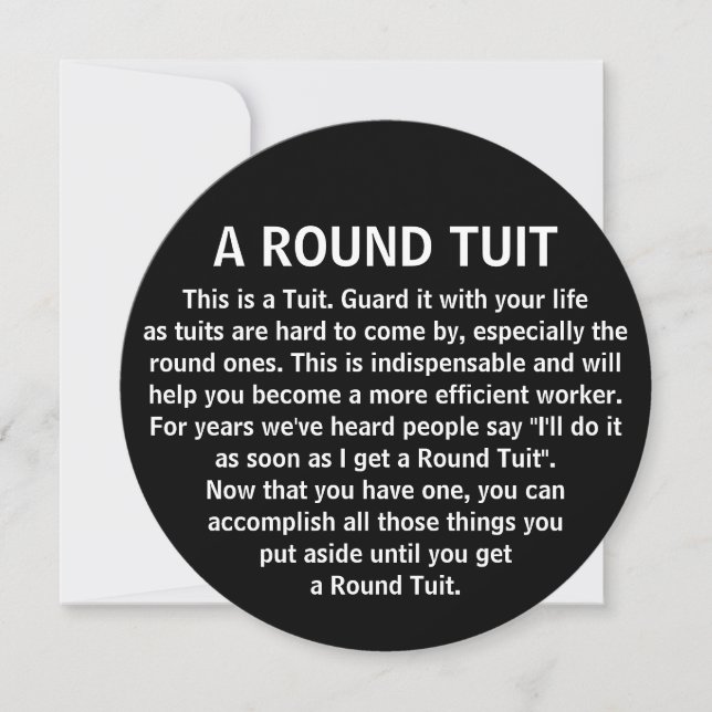 Funny A Round Tuit Office Co Worker Humour (Front)