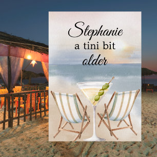 Funny A Tini Bit Older Beach Party 50th Birthday Invitation