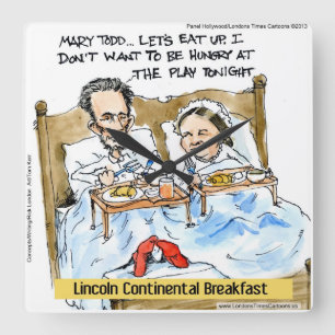 Funny Abe Lincoln W/Mary Todd Wall Clock
