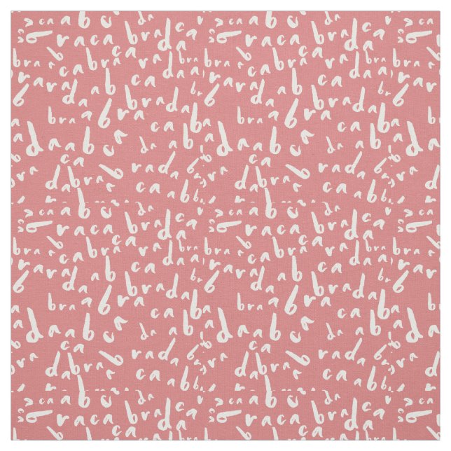 Funny Abracadabra White Text. Coral Pink Backdrop (Swatch)