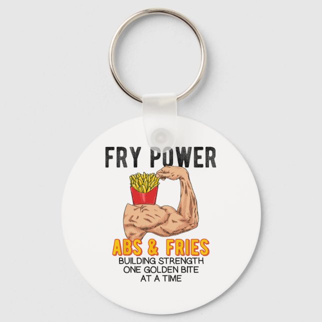 Funny Abs Exercise French Fries Muscle Building Bo Key Ring (Front)