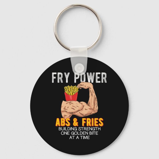 Funny Abs Exercise French Fries Muscle Building Bo Key Ring (Front)