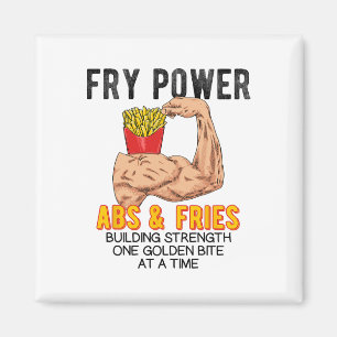 Funny Abs Exercise French Fries Muscle Building Bo Magnet