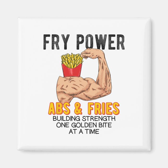 Funny Abs Exercise French Fries Muscle Building Bo Magnet (Front)