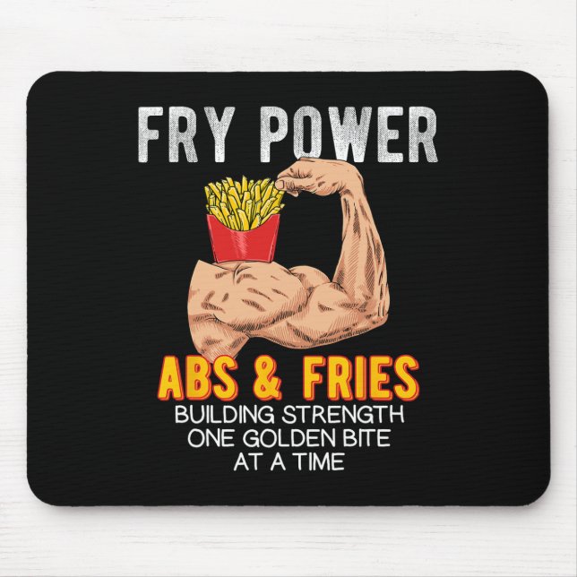 Funny Abs Exercise French Fries Muscle Building Bo Mouse Mat (Front)