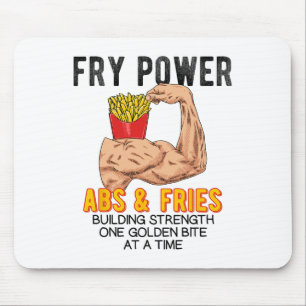 Funny Abs Exercise French Fries Muscle Building Bo Mouse Mat