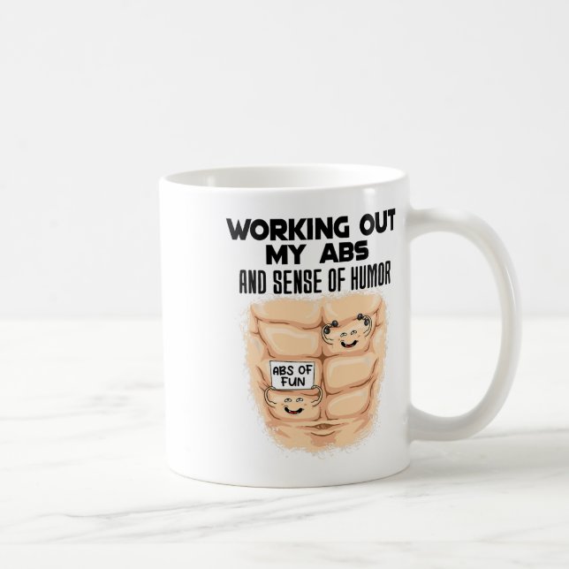 Funny Abs Exercise Muscle Building Bodybuilding  Coffee Mug (Right)