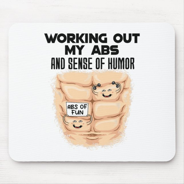 Funny Abs Exercise Muscle Building Bodybuilding  Mouse Mat (Front)