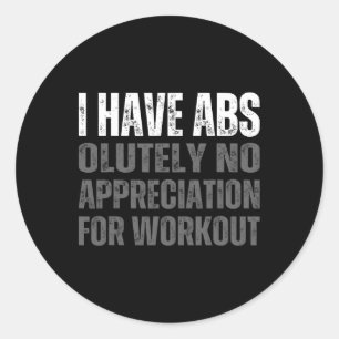 Funny Abs Humour Classic Round Sticker