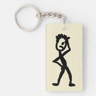 Funny Absent-Minded Stick Figure Keychain