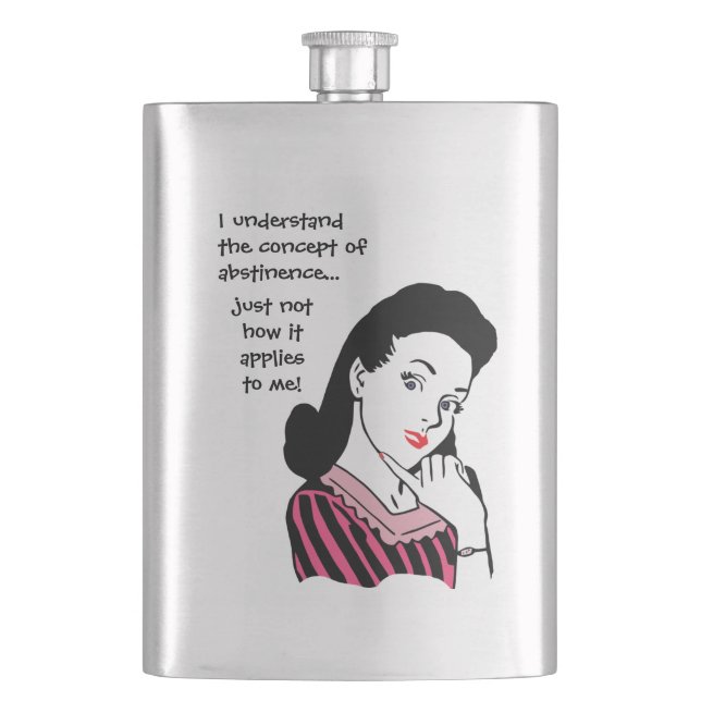 Funny Abstinence Concept Hip Flask (Front)