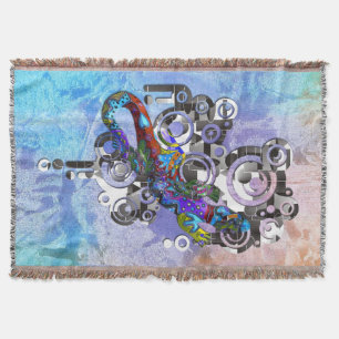 Funny Abstract Bali Gecko + your idea Throw Blanket