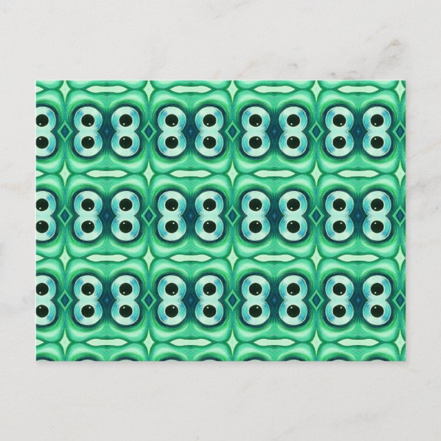 Funny Abstract Fish Eye Wallpaper Pattern Postcard (Front)