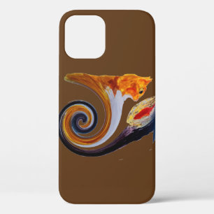 Funny Abstract Musical Art Goldfish Ginger Cat iPhone 12 Case