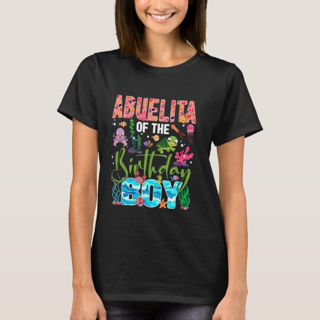 Funny Abuelita Of The Birthday Boy Sea Animal Love T-Shirt (Front)