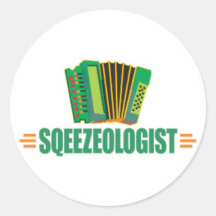 Funny Accordion Classic Round Sticker
