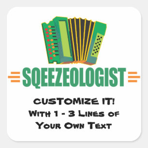Funny Accordion Square Sticker