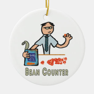 Funny Accountant Bean Counter Ceramic Tree Decoration
