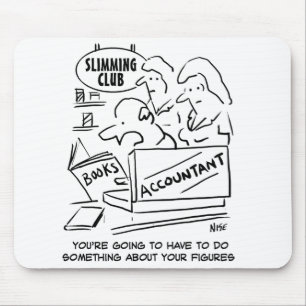 Funny Accountant Checks Slimming Club Figures Mouse Mat