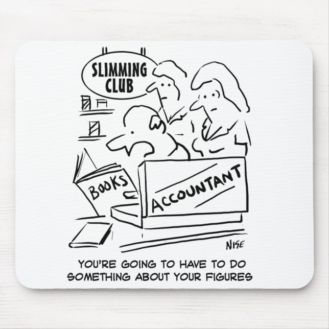 Funny Accountant Checks Slimming Club Figures Mouse Mat (Front)