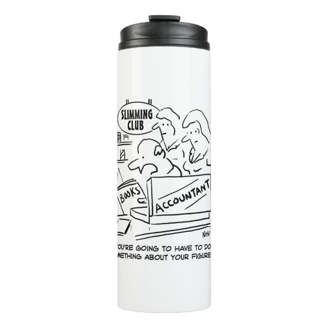 Funny Accountant Checks Slimming Club Figures Thermal Tumbler (Front)